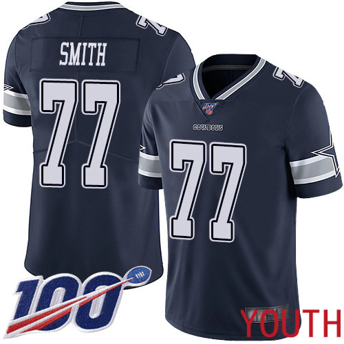 Youth Dallas Cowboys Limited Navy Blue Tyron Smith Home #77 100th Season Vapor Untouchable NFL Jersey->women nfl jersey->Women Jersey